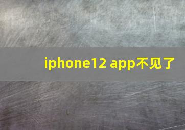 iphone12 app不见了